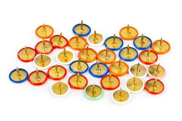 Högen av mångfärgade pins堆的多彩多姿的针脚 — Stockfoto