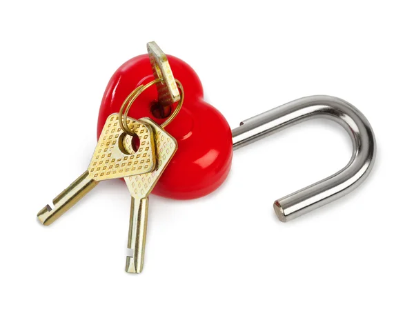 Heart shaped lock and keys — Stock Photo, Image