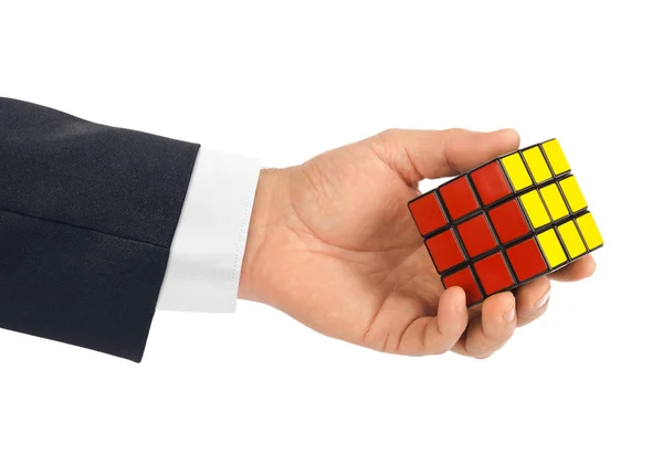 Cubo puzzle in mano — Foto Stock