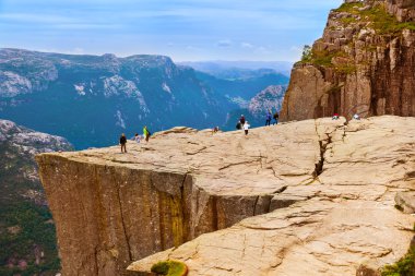 Preachers Pulpit Rock in fjord Lysefjord - Norway clipart