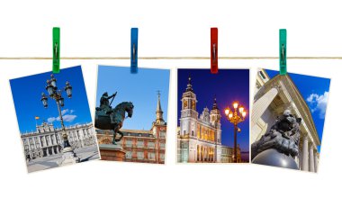 Madrid Spain photography on clothespins clipart