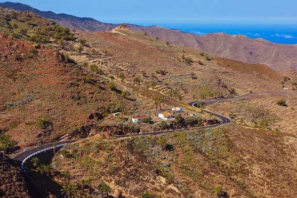 Straße auf der Insel La Gomera - Kanarienvogel — Stockfoto