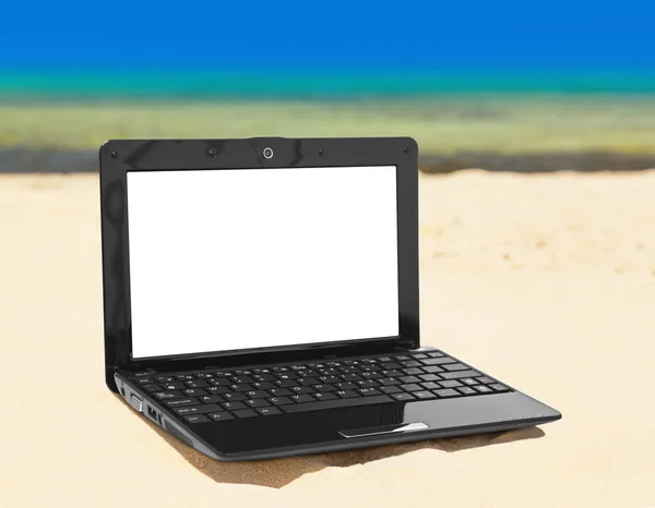 Notebook on beach — Stock Photo, Image