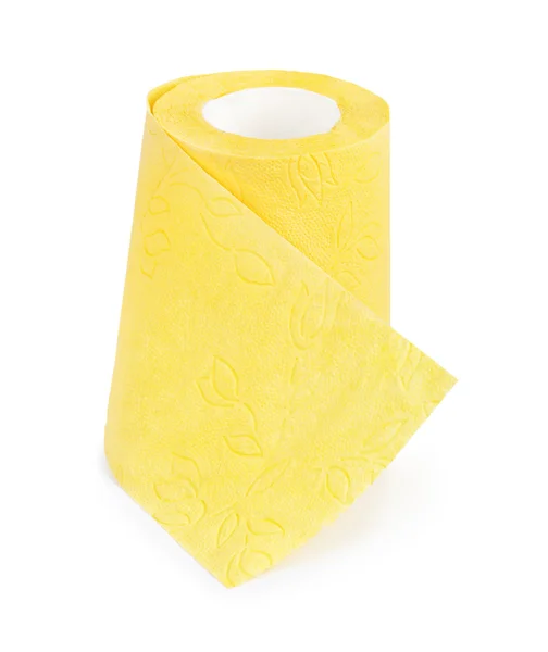 Papel higiénico amarelo — Fotografia de Stock