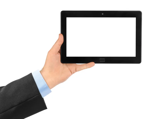 Hand med touchpad pc — Stockfoto