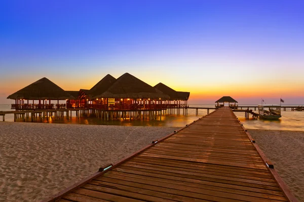 Caffè d'acqua al tramonto - Maldive — Foto Stock