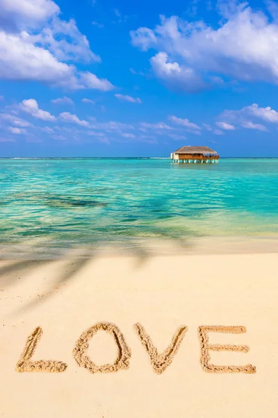 Word Love on beach Stock Image