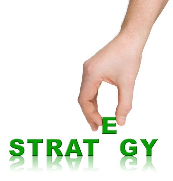 Hand en word strategie — Stockfoto