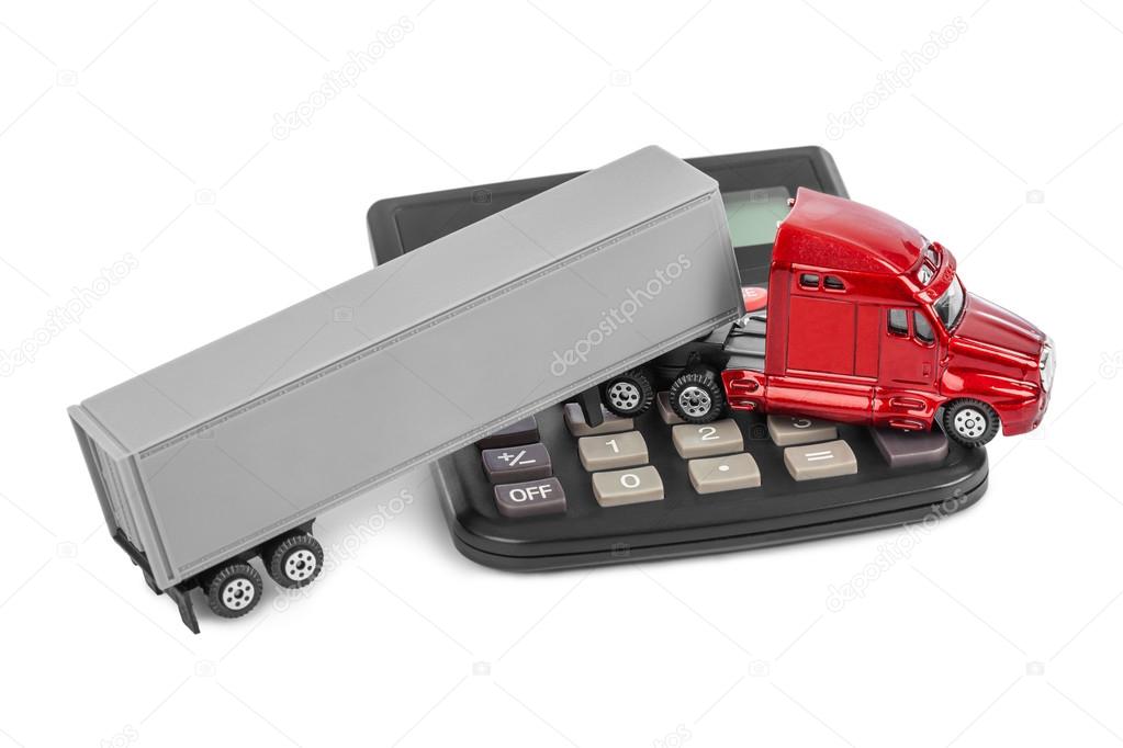 Calculator and toy truck car
