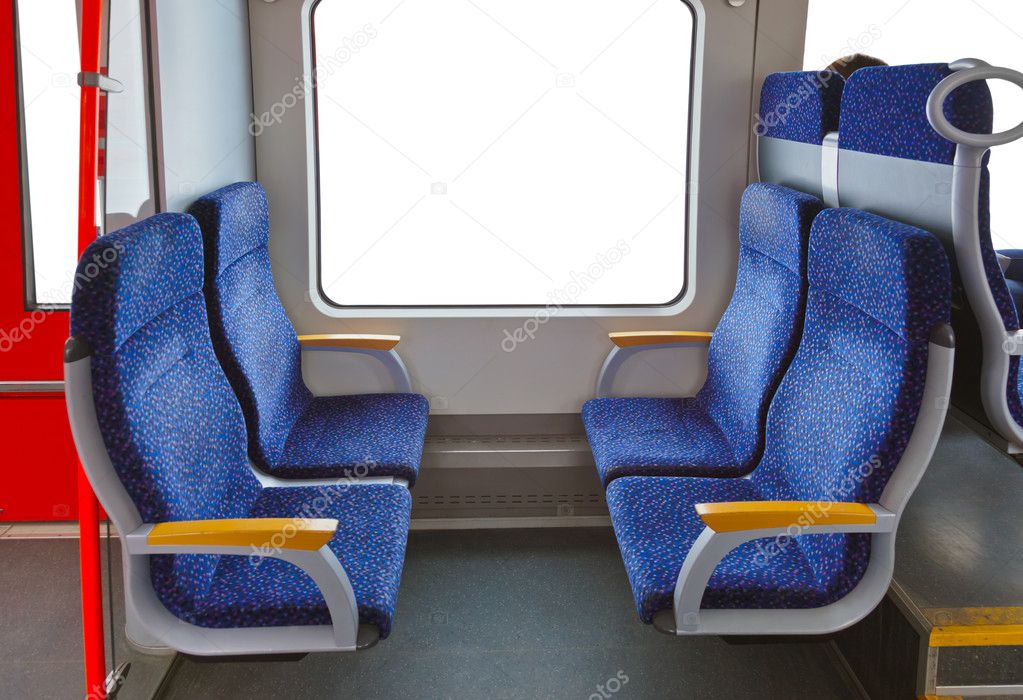 Interior of train and blank window