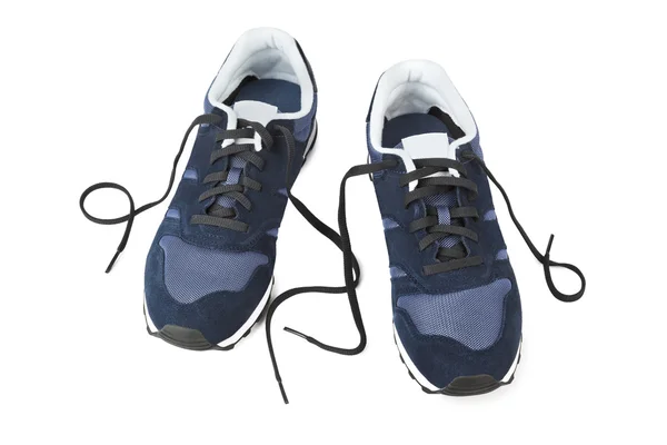 Blue sneakers isolated on white — Stock Photo, Image