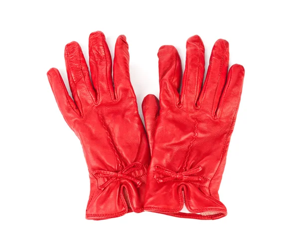 Red gloves isolated on white — Stock Photo, Image