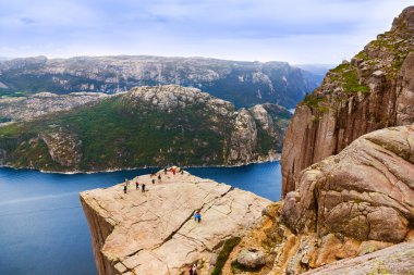 Preachers Pulpit Rock in fjord Lysefjord - Norway clipart