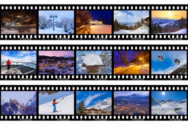Film - dağlarda Kayak Avusturya fotoğraf çerçeveleri