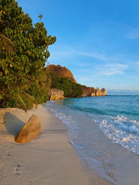 Tropical beach forrás D'Argent a Seychelle-szigetek — Stock Fotó