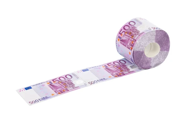 Roll of euro toilet paper — Stock Photo, Image