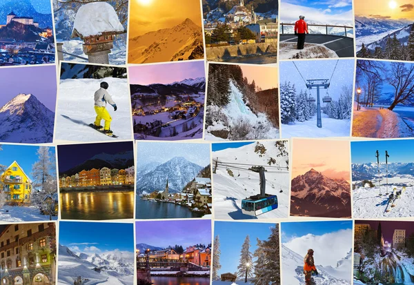 Stack av bergen ski Österrike bilder (mina foton) — Stockfoto