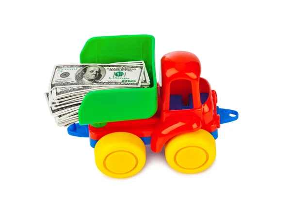 おもちゃトラックとお金 — ストック写真