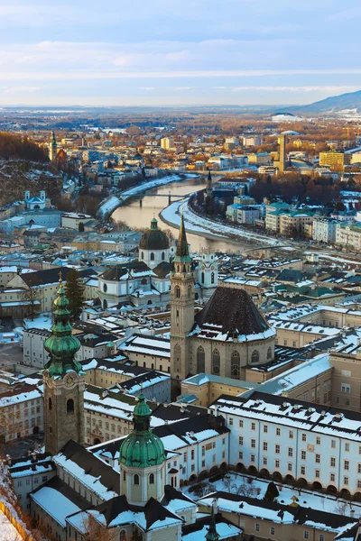 Salzburg Österrike vid solnedgången — Stockfoto