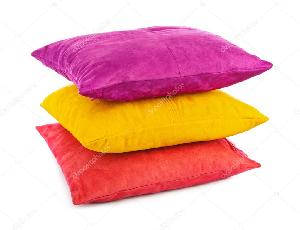 Decorative pillows isolated on white