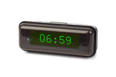 Dijital saat üzerinde beyaz izole