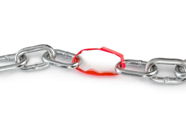 Chain with paper link — Stock Photo, Image