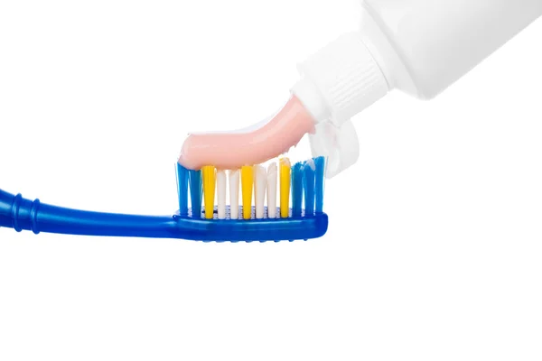 Cepillo de dientes y pasta — Foto de Stock