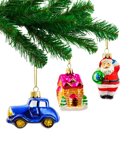 Julgran och leksaker — Stockfoto