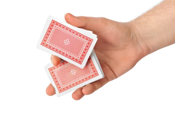 Mano e carte da gioco — Foto Stock