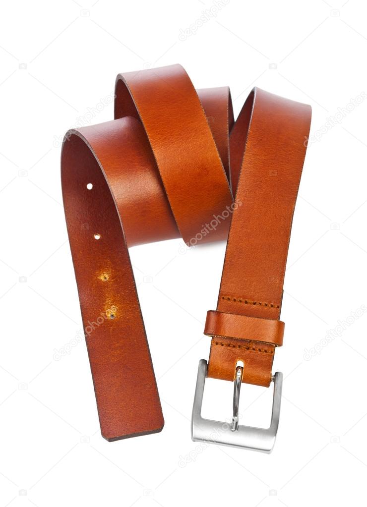 Leather belt isolated on white