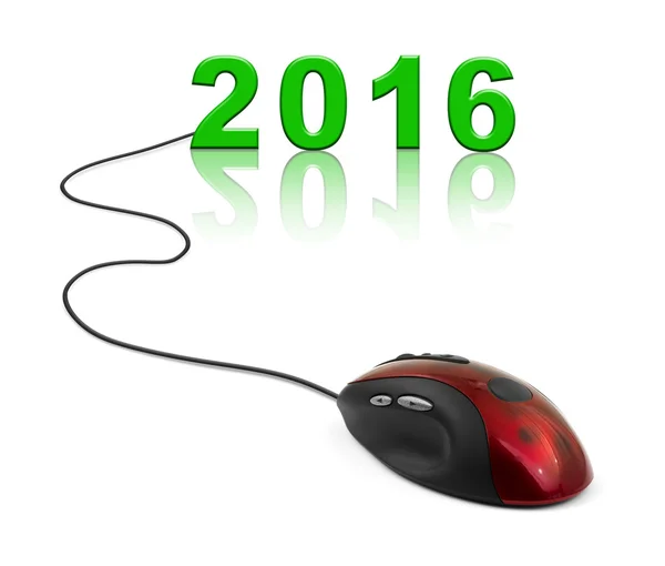 Computer mouse and 2016 — Stock Photo, Image