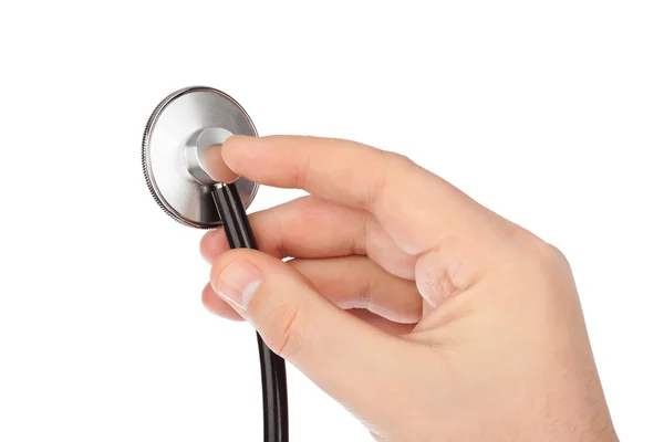 Stethoscope in hand — Stock Photo, Image