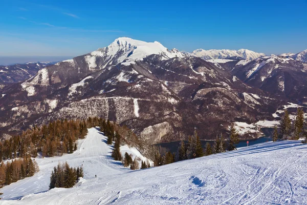 高山滑雪度假村圣最迟到奥地利 — 图库照片