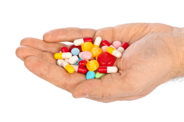 Hand, tablettákkal — Stock Fotó