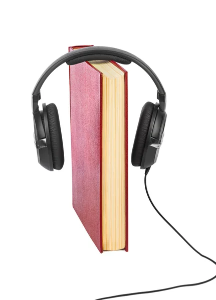 Sluchátka a knihy — Stock fotografie