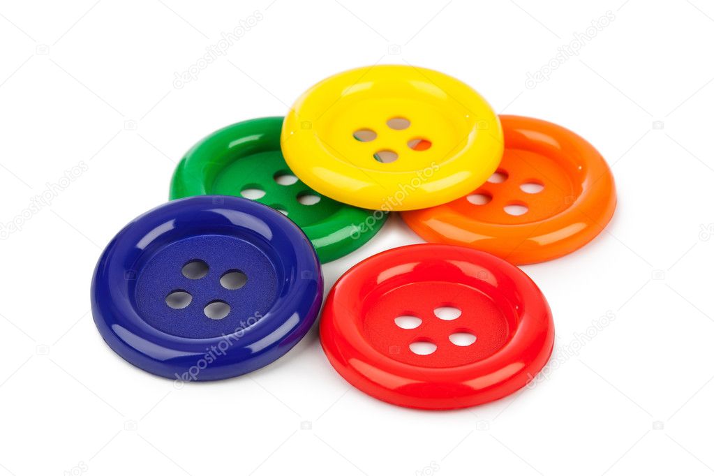 Colorful buttons isolated on a white background Stock Photo by