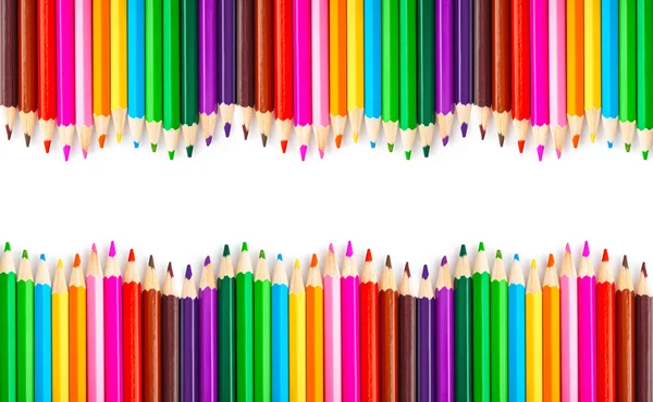 Multicolored pencils isolated on white background — Stock Photo, Image