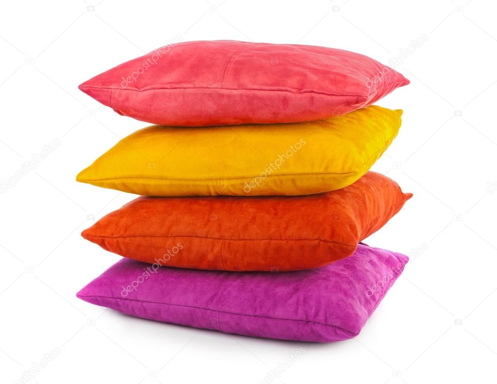 Decorative pillows isolated on white background