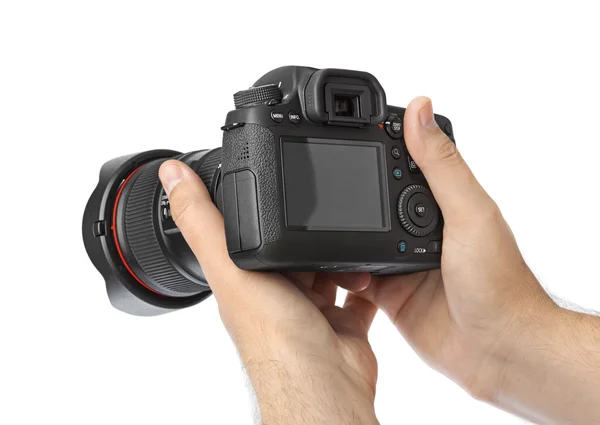 Photo camera in hand — Stock Photo, Image
