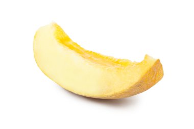 Beyaz arka plan üzerinde izole kavun dilimi