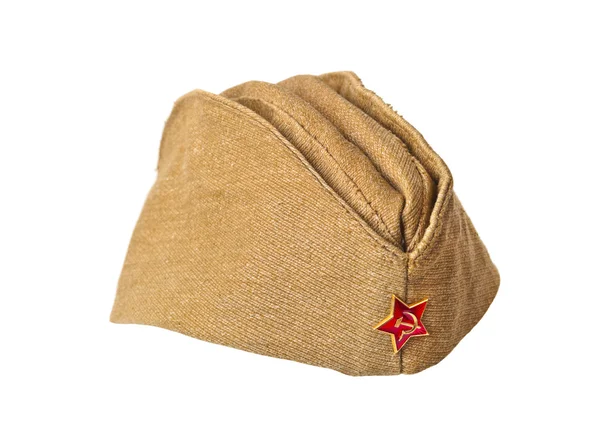 Soldados do exército soviético forragem-cap — Fotografia de Stock