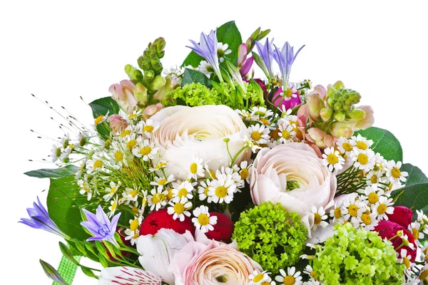 Flowers bouquet isolated on white background — Stock Photo, Image