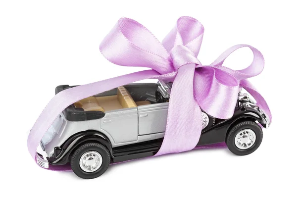 Car with bow as gift — Stock Photo, Image