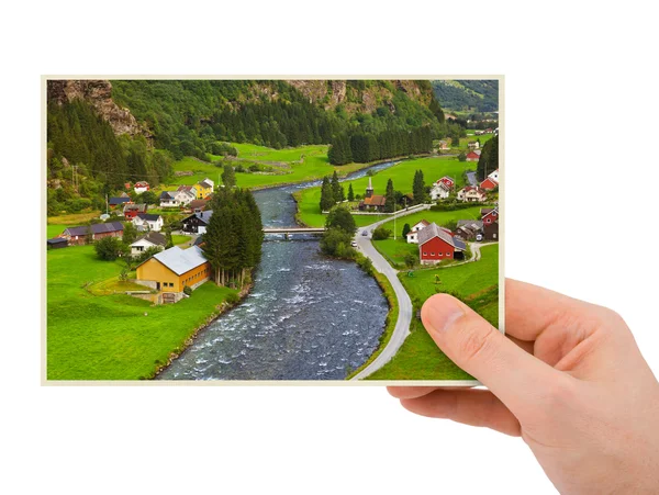 Norway travel photography in hand (my photo) — Stock Photo, Image