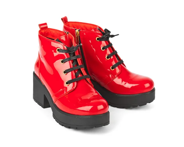 Červené boty izolované na bílém pozadí — Stock fotografie