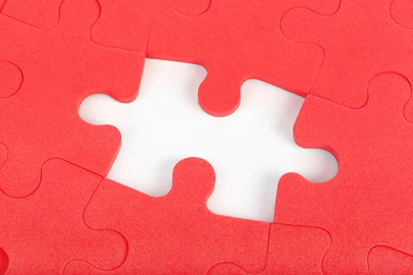 Stukken van de puzzel geïsoleerd op witte achtergrond — Stockfoto