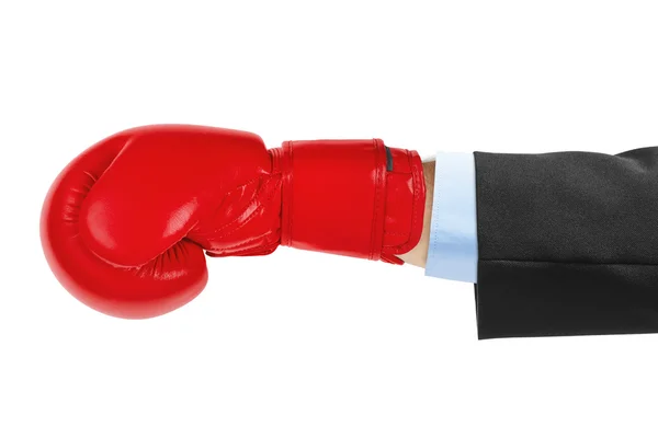 Боксерская перчатка на белом фоне — стоковое фото