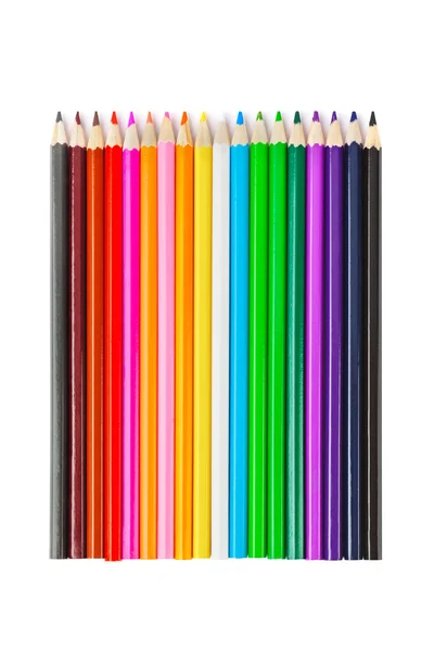 Lápices multicolores aislados sobre fondo blanco —  Fotos de Stock