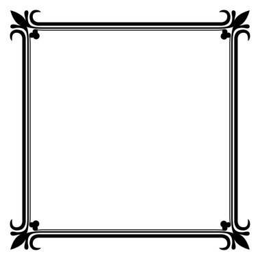 Siyah ve beyaz vintage çerçeve vektör şablonu.