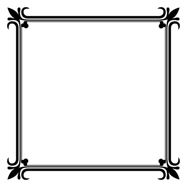 Black and white vintage frame vector template. — Stock Vector